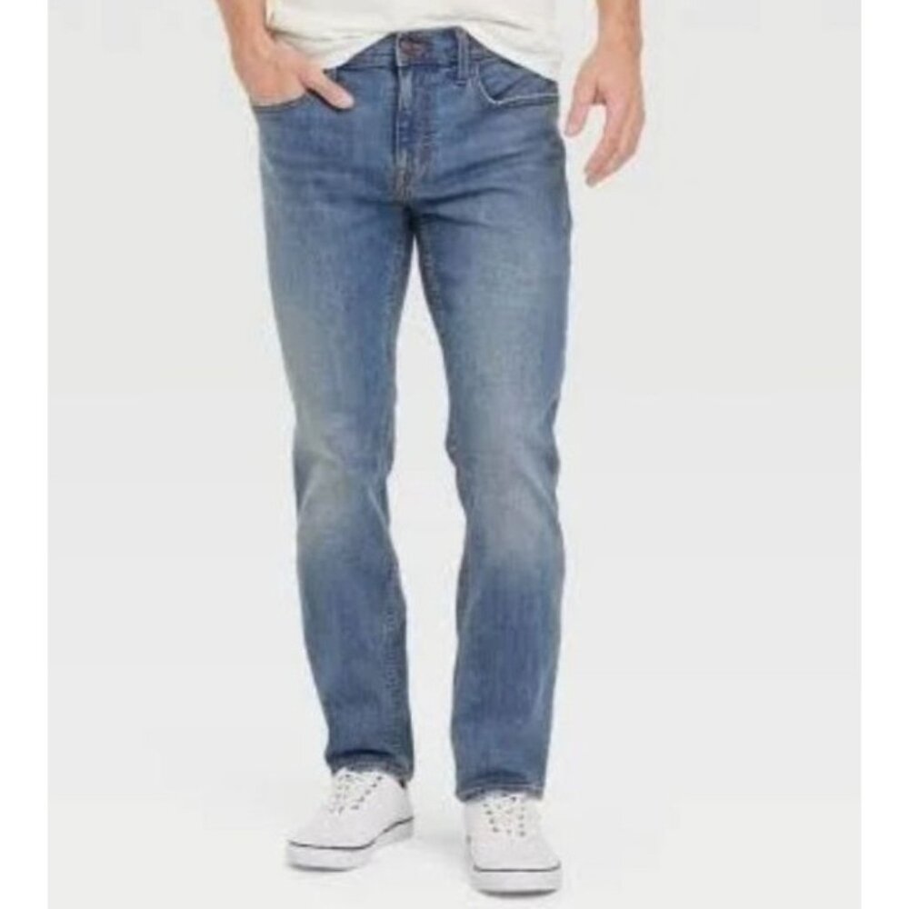 Mens Goodfellow & Co Slim Straight Fit Denim Jeans W38 L30 Light Wash Total Flex